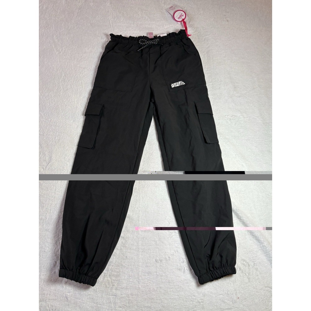 Justice Girls Active Parachute Black Pants Size M10 NWT Fully Lined With Pockets